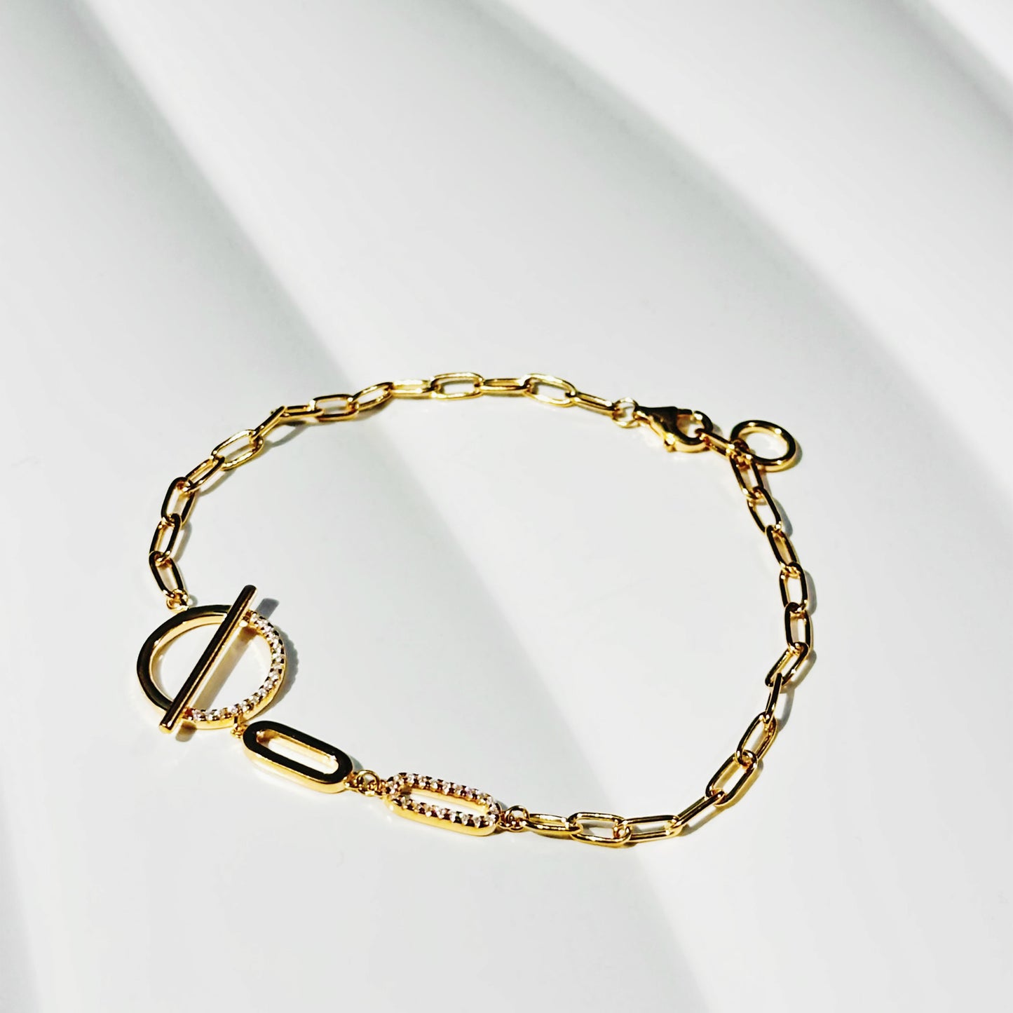 Aurelia Geometric Gold Link Bracelet